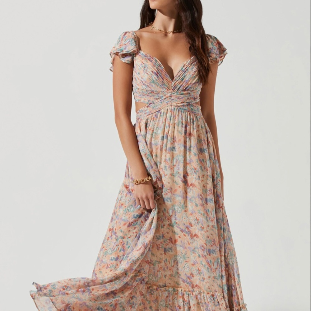 Astr the Label Floral Strappy Back Maxi Dress